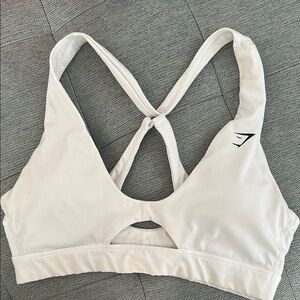 Gymshark White Sports Bra Athletic Comfort
